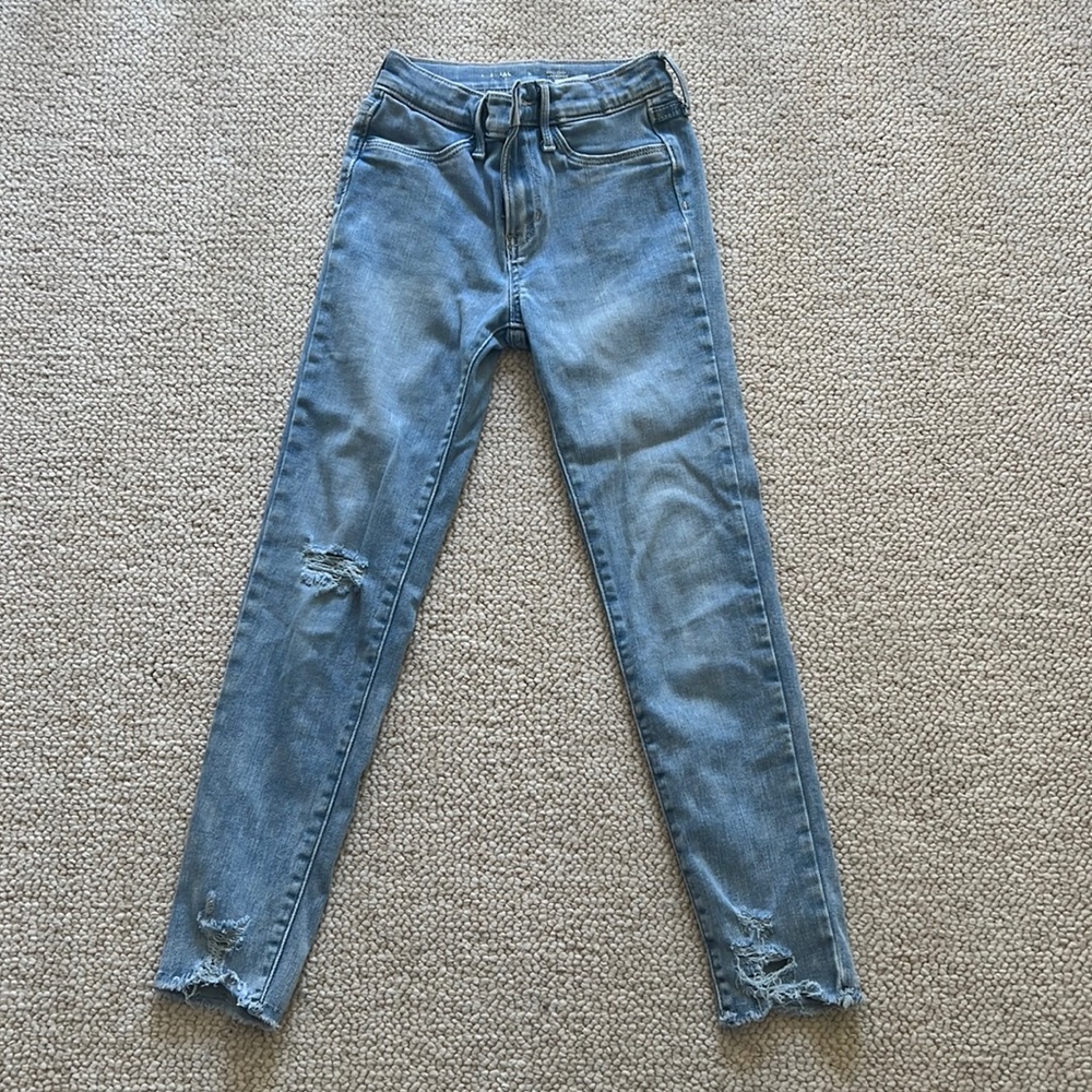 Old Navy Light Blue Distressed Ballerina Girls' Jeans